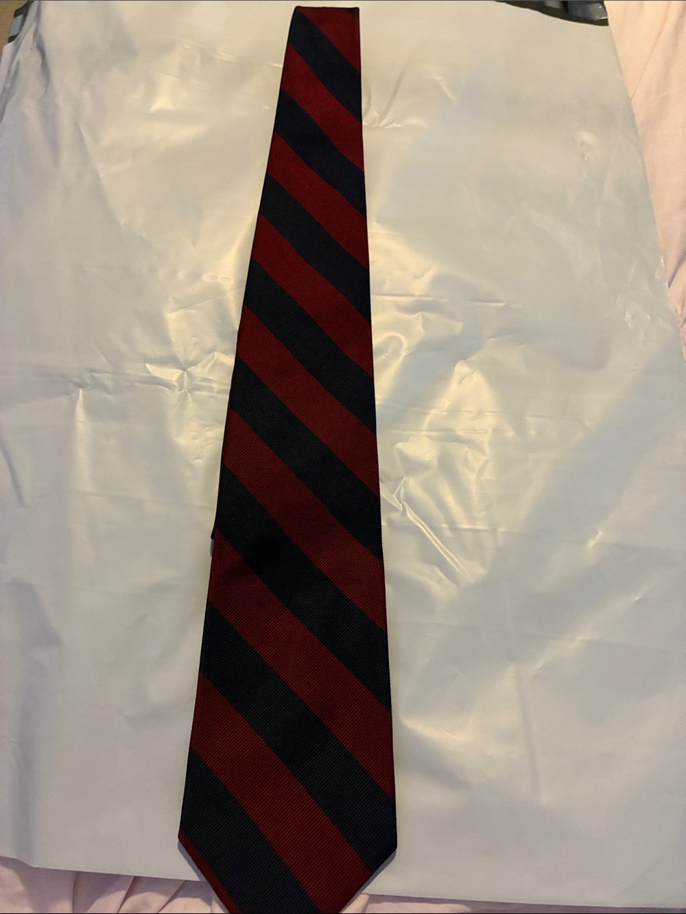 Classic Diagonal Stripe Red and Black Men's Silk Tie